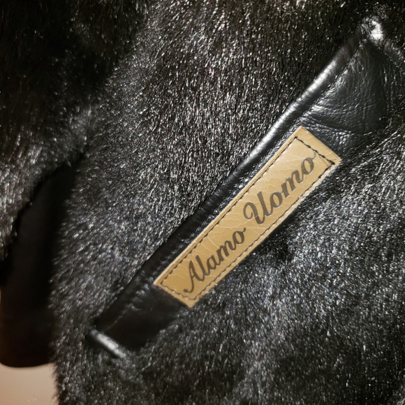 Reversible genuine leather faux fur hooded coat - Picture 4 of 5